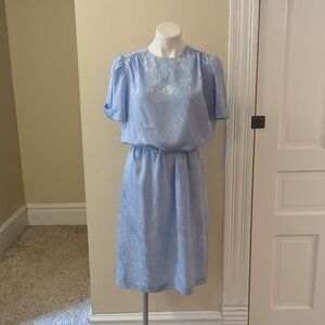 Vintage Alexis Petites blue dress with belt size L